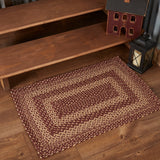 Burgundy Tan Collection Jute Rugs - Rectangle - Lange General Store