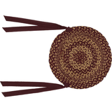 Burgundy Tan Jute Chair Pad - Set of 6-Lange General Store