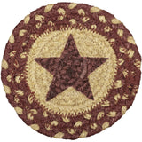 Burgundy Tan Star Jute Coasters-Lange General Store