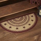 Burgundy Tan Star Oval Rug Collection - Lange General Store