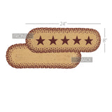 Burgundy Tan Star Table Runner-Lange General Store