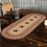 Burgundy Tan Star Table Runner-Lange General Store