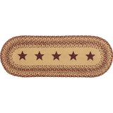 Burgundy Tan Star Table Runner-Lange General Store