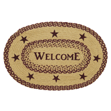 Burgundy Tan Star Welcome Rug-Lange General Store