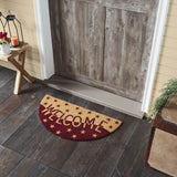Burgundy Tan Stars Welcome Door Mats-Lange General Store