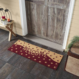 Burgundy Tan Stars Welcome Door Mats-Lange General Store
