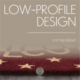 Burgundy Tan Stars Welcome Door Mats-Lange General Store