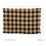 Burlap Black and Tan Check Placemats - Set of 6-Lange General Store