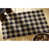 Burlap Black and Tan Check Placemats - Set of 6-Lange General Store