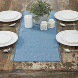 Burlap Blue Fringed Table Runners - Lange General Store