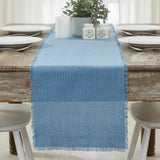 Burlap Blue Fringed Table Runners - Lange General Store