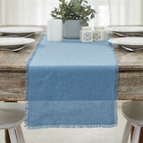 Burlap Blue Fringed Table Runners - Lange General Store