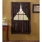 Burlap Chocolate Prairie Swag Curtains-Lange General Store