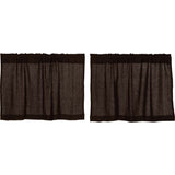 Burlap Chocolate Tier Curtains 24"-Lange General Store