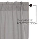 Burlap Dove Grey Extra Long Panel Curtain-Lange General Store