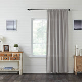 Burlap Dove Grey Extra Long Panel Curtain-Lange General Store