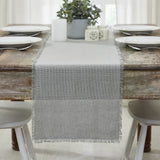 Burlap Dove Grey Fringed Table Runners - Lange General Store