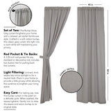 Burlap Dove Grey Panel Curtains-Lange General Store