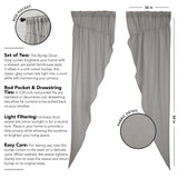 Burlap Dove Grey Prairie Long Panel Curtains-Lange General Store