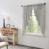 Burlap Dove Grey Prairie Short Panel Curtains-Lange General Store