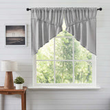 Burlap Dove Grey Prairie Swag Curtains-Lange General Store