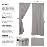 Burlap Dove Grey Short Panel Curtains-Lange General Store