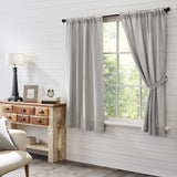 Burlap Dove Grey Short Panel Curtains-Lange General Store