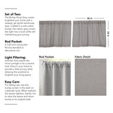 Burlap Dove Grey Tier Curtains-Lange General Store