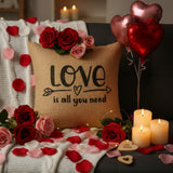 Burlap Love Is All You Need Pillow 10"-Lange General Store
