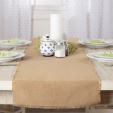 Burlap Natural Fringed Table Runners-Lange General Store