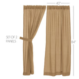 Burlap Natural Panel Curtains-Lange General Store