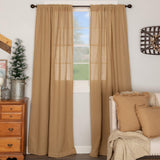 Burlap Natural Panel Curtains-Lange General Store