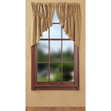 Burlap Natural Prairie Swag Curtains-Lange General Store