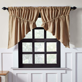 Burlap Natural Prairie Swag Curtains-Lange General Store