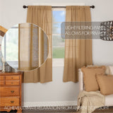 Burlap Natural Short Panel Curtains-Lange General Store