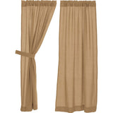 Burlap Natural Short Panel Curtains-Lange General Store