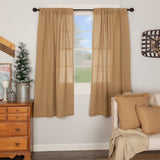 Burlap Natural Short Panel Curtains-Lange General Store