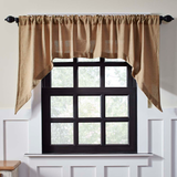 Burlap Natural Swag Curtains-Lange General Store