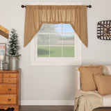 Burlap Natural Swag Curtains-Lange General Store