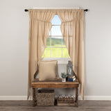 Burlap Vintage Tan Long Prairie Curtains-Lange General Store