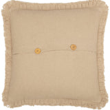 Burlap Vintage Tan Ruffled Fringed Pillow 18"-Lange General Store