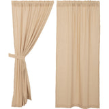 Burlap Vintage Tan Short Panel Curtains-Lange General Store