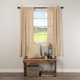 Burlap Vintage Tan Short Panel Curtains-Lange General Store
