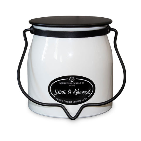 Butter Jar Candle - Linen & Ashwood-Lange General Store