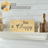 Buzzy Bees Bee Happy Honey Check Wall Sign-Lange General Store