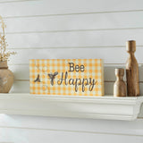 Buzzy Bees Bee Happy Honey Check Wall Sign-Lange General Store