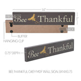 Buzzy Bees Bee Thankful Grey Wall Sign-Lange General Store