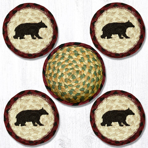 Cabin Bear Braided Coaster Set-Lange General Store