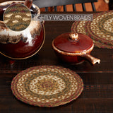 Cabin Patch Braided Trivet 8" Set of 3