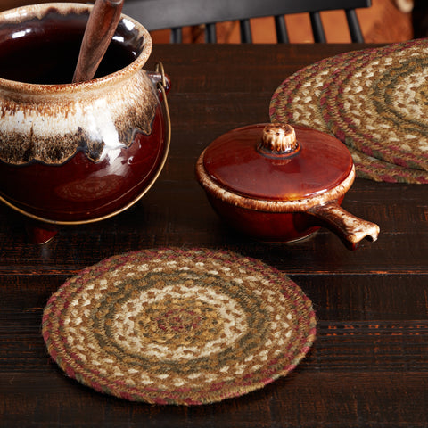 Cabin Patch Braided Trivet 8" Set of 3